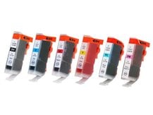 6-Pack Compatible Cartridges for use with CANON BCI-3/5/6 (BK, C, M, PC, PM, Y)